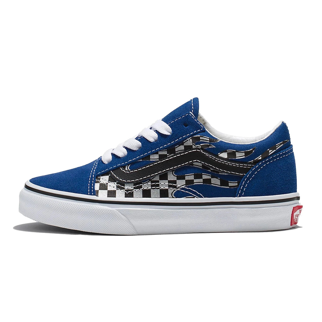 VANS OLD SKOOL ‘CHECKER FLAME’ - BLUE CHECKER/TRUE WHITE
