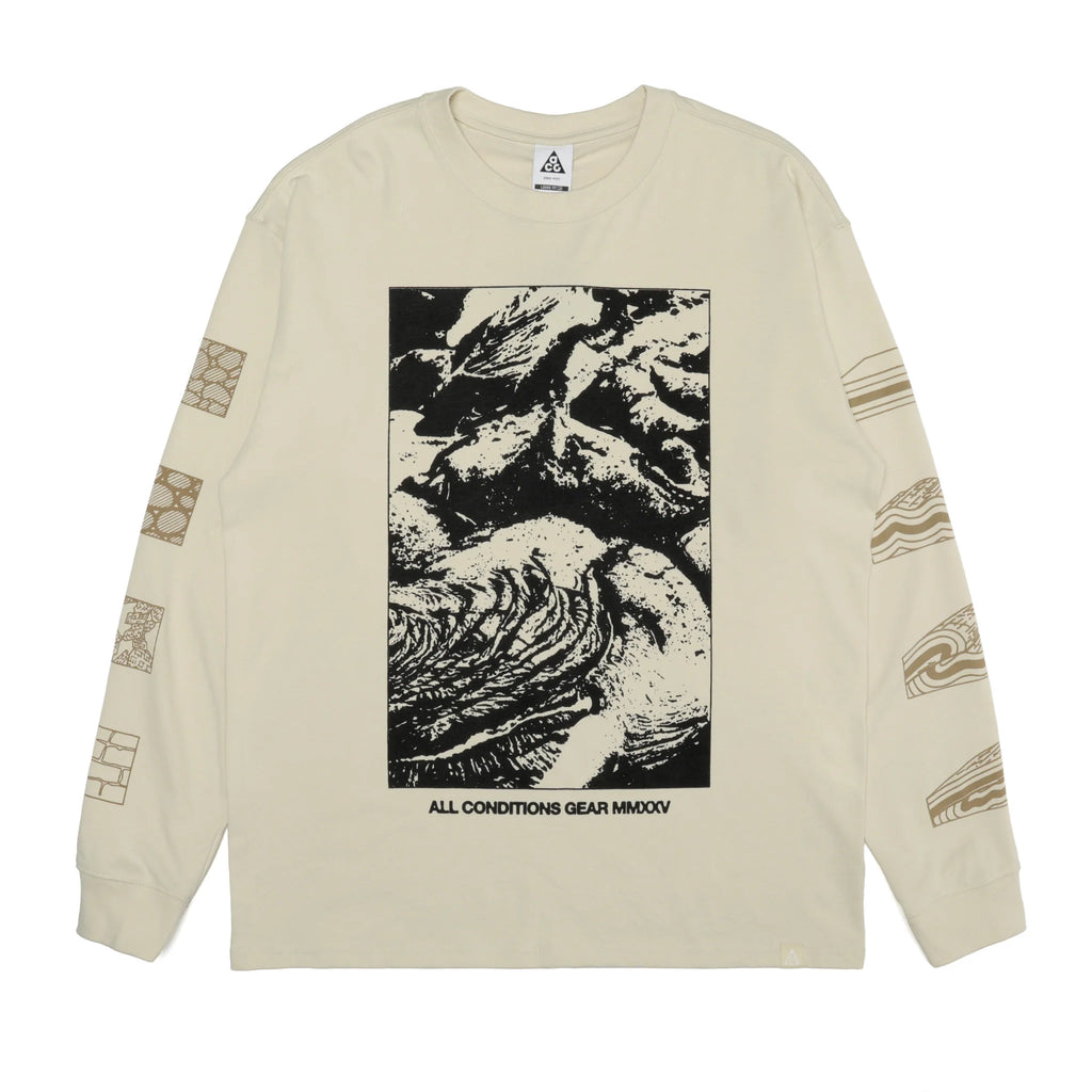 NIKE ACG LAVA FLOW  L/S T-SHIRT - LT KHAKI