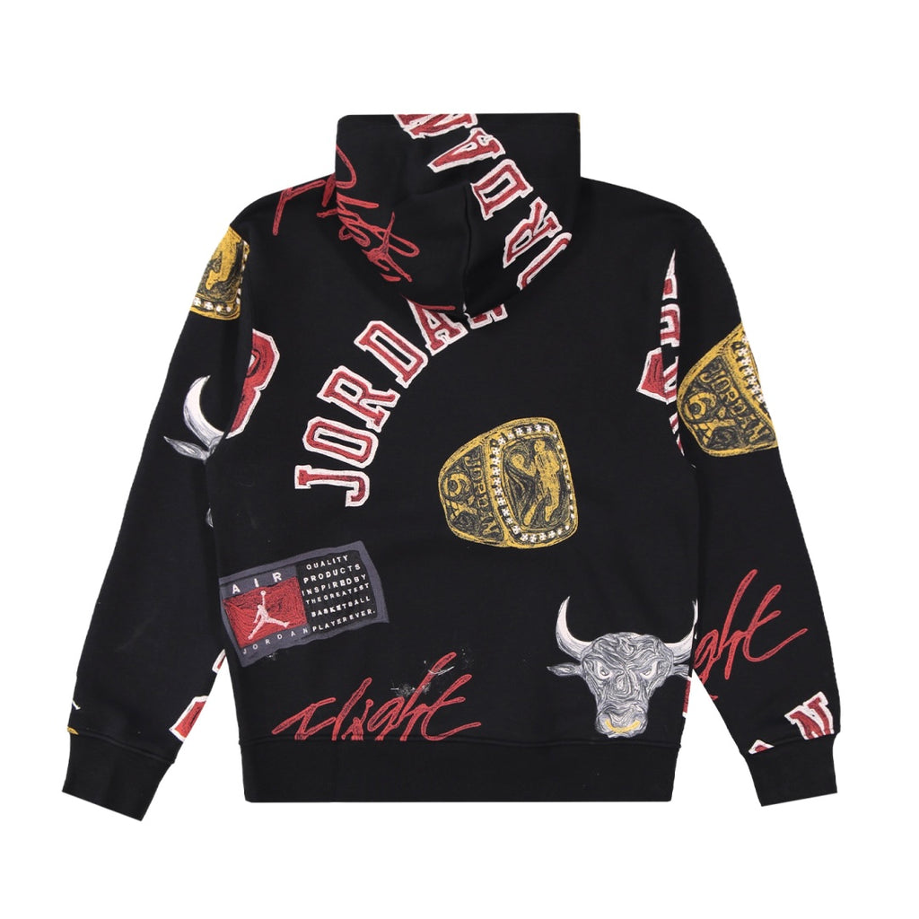 AIR JORDAN BROOKLYN FLEECE PULLOVER HOODIE – BLACK/SAIL