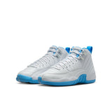 AIR JORDAN 12 RETRO 'MELO' GS - WHITE/UNIVERSITY BLUE/METALLIC SILVER