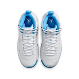 AIR JORDAN 12 RETRO 'MELO' GS - WHITE/UNIVERSITY BLUE/METALLIC SILVER