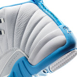 AIR JORDAN 12 RETRO 'MELO' GS - WHITE/UNIVERSITY BLUE/METALLIC SILVER