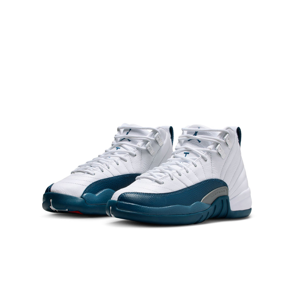 AIR JORDAN 12 RETRO GS - WHITE/FRENCH BLUE-METALLIC SILVER