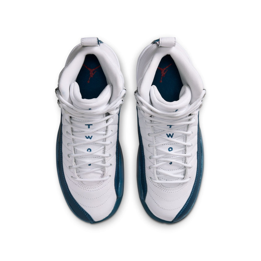 AIR JORDAN 12 RETRO GS - WHITE/FRENCH BLUE-METALLIC SILVER