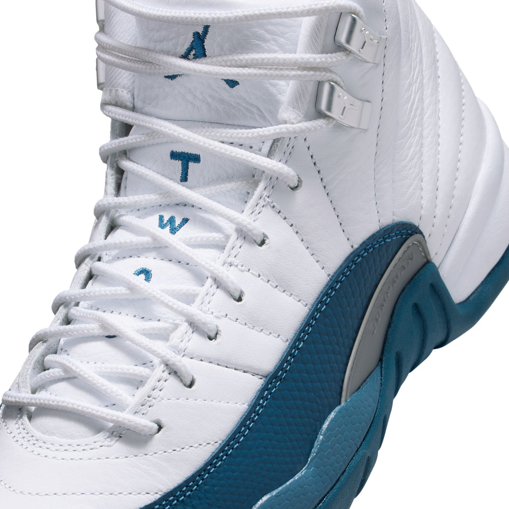 AIR JORDAN 12 RETRO GS - WHITE/FRENCH BLUE-METALLIC SILVER