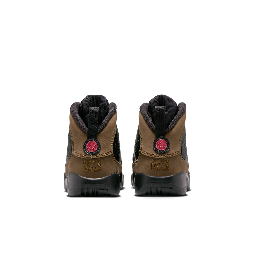 AIR JORDAN 9 RETRO "OLIVE" PS - BLACK/TRUE RED-LIGHT OLIVE