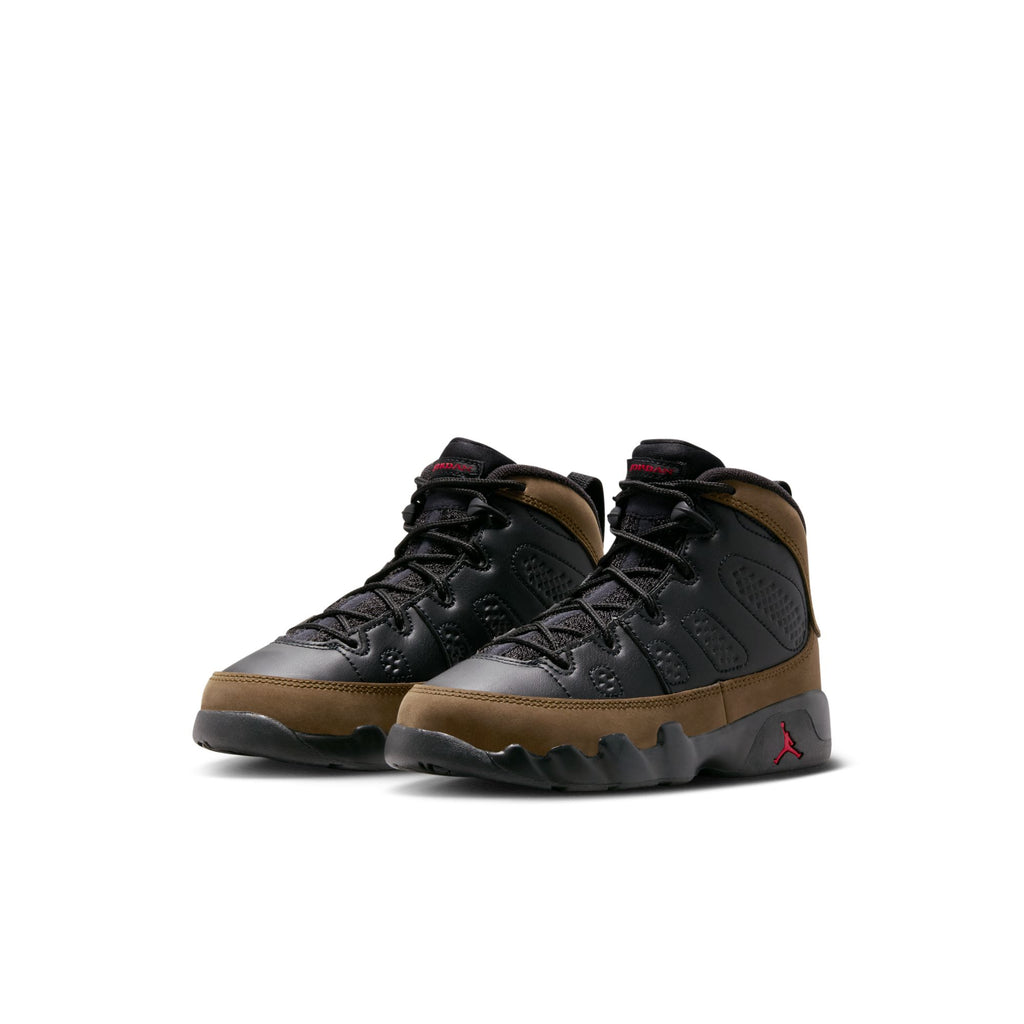 AIR JORDAN 9 RETRO "OLIVE" PS - BLACK/TRUE RED-LIGHT OLIVE