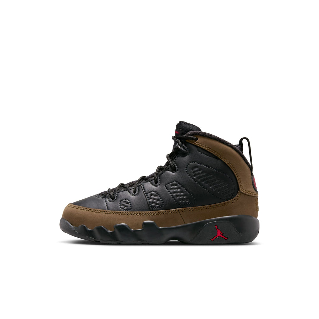 AIR JORDAN 9 RETRO "OLIVE" PS - BLACK/TRUE RED-LIGHT OLIVE