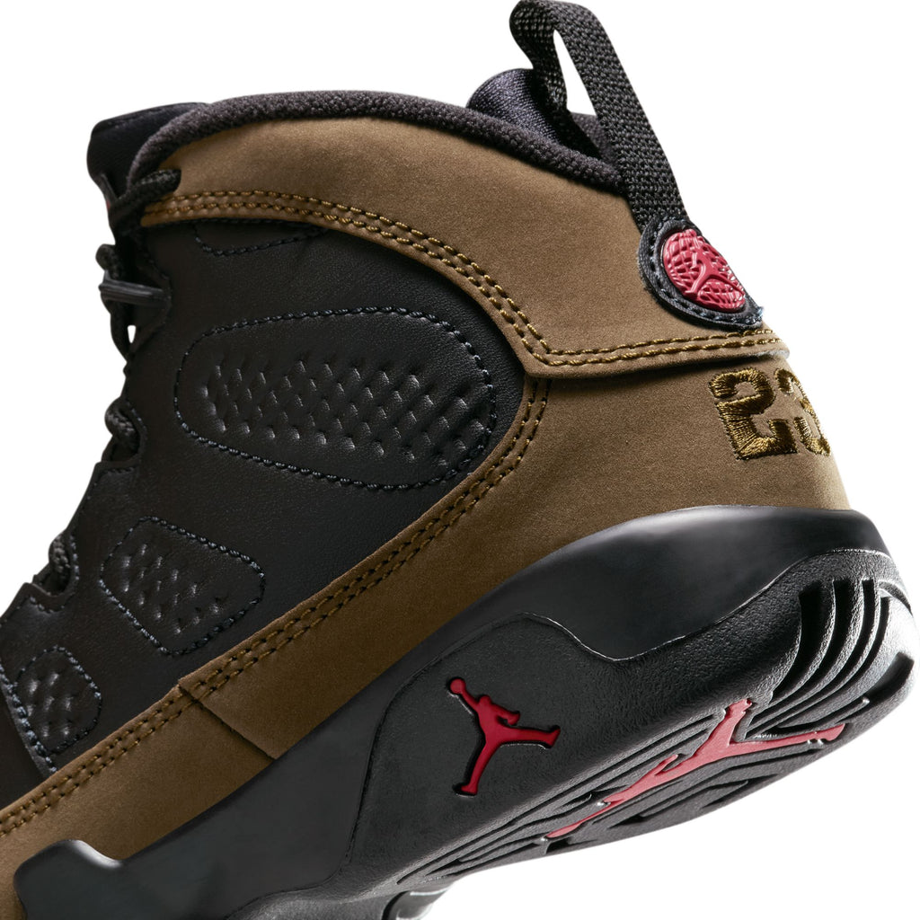 AIR JORDAN 9 RETRO "OLIVE" PS - BLACK/TRUE RED-LIGHT OLIVE