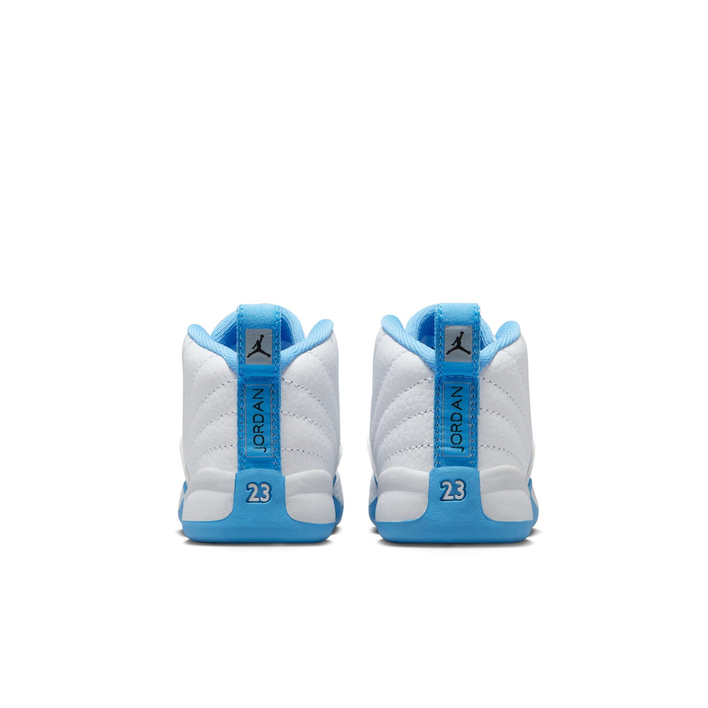 AIR JORDAN 12 RETRO 'MELO' TD - WHITE/UNIVERSITY BLUE/METALLIC SILVER