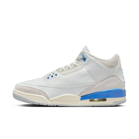 AIR JORDAN 3 RETRO 'LUCKY SHORTS' - SUMMIT WHITE/HYDROGEN BLUE-LEGEND BLUE
