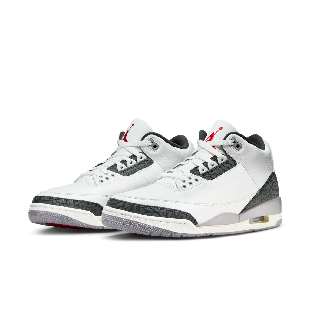 AIR JORDAN 3 RETRO "CEMENT GREY" - SUMMIT WHITE/FIRE RED-CEMENT GREY-BLACK