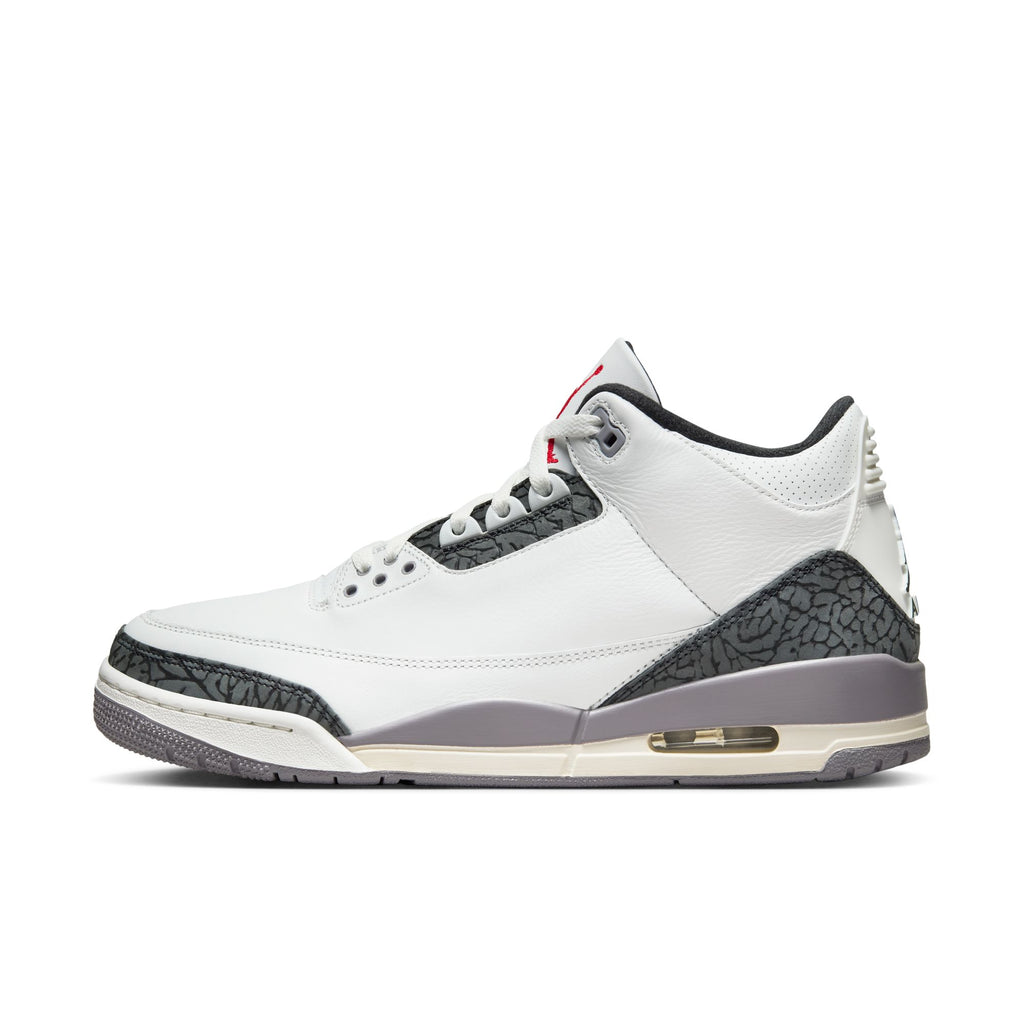 AIR JORDAN 3 RETRO "CEMENT GREY" - SUMMIT WHITE/FIRE RED-CEMENT GREY-BLACK