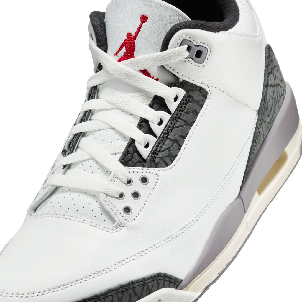 AIR JORDAN 3 RETRO "CEMENT GREY" - SUMMIT WHITE/FIRE RED-CEMENT GREY-BLACK