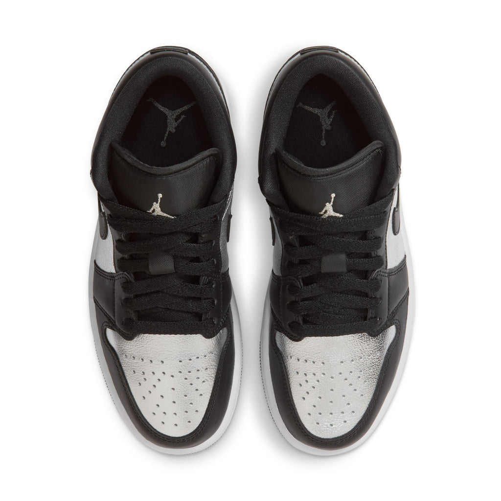 WOMENS AIR JORDAN 1 LOW SE  - BLACK/METALLIC SILVER-WHITE