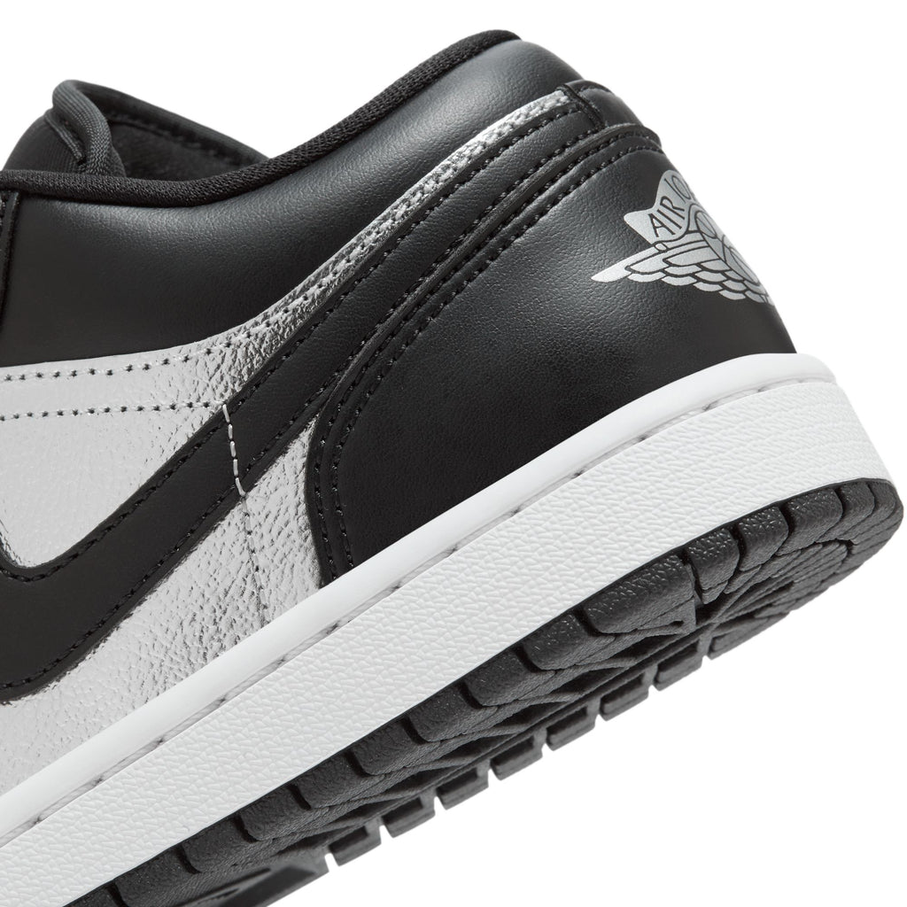 WOMENS AIR JORDAN 1 LOW SE  - BLACK/METALLIC SILVER-WHITE