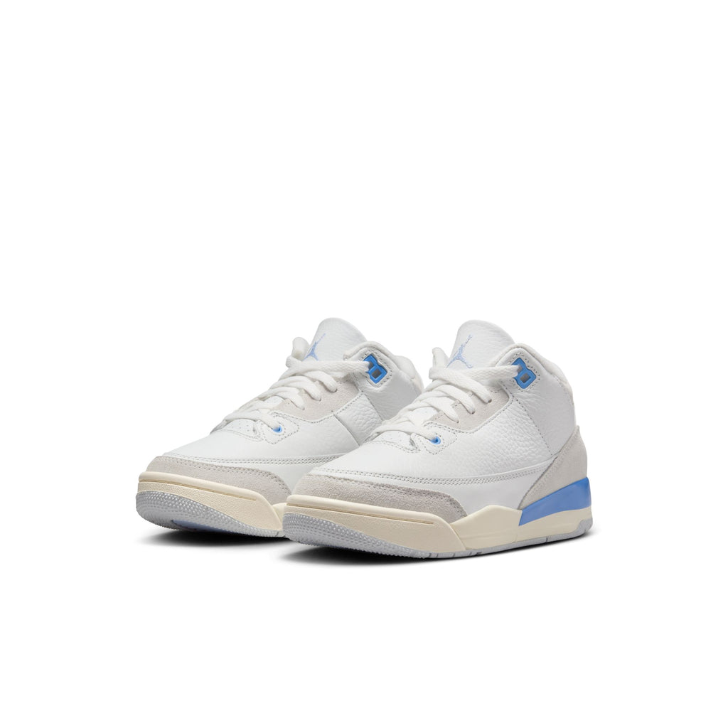 AIR JORDAN 3 RETRO PS ' LUCKY SHORTS' - SUMMIT WHITE/HYDROGEN BLUE-LEGEND BLUE
