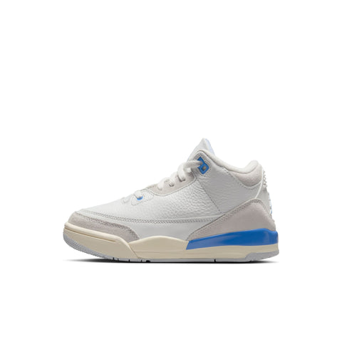 AIR JORDAN 3 RETRO PS ' LUCKY SHORTS' - SUMMIT WHITE/HYDROGEN BLUE-LEGEND BLUE