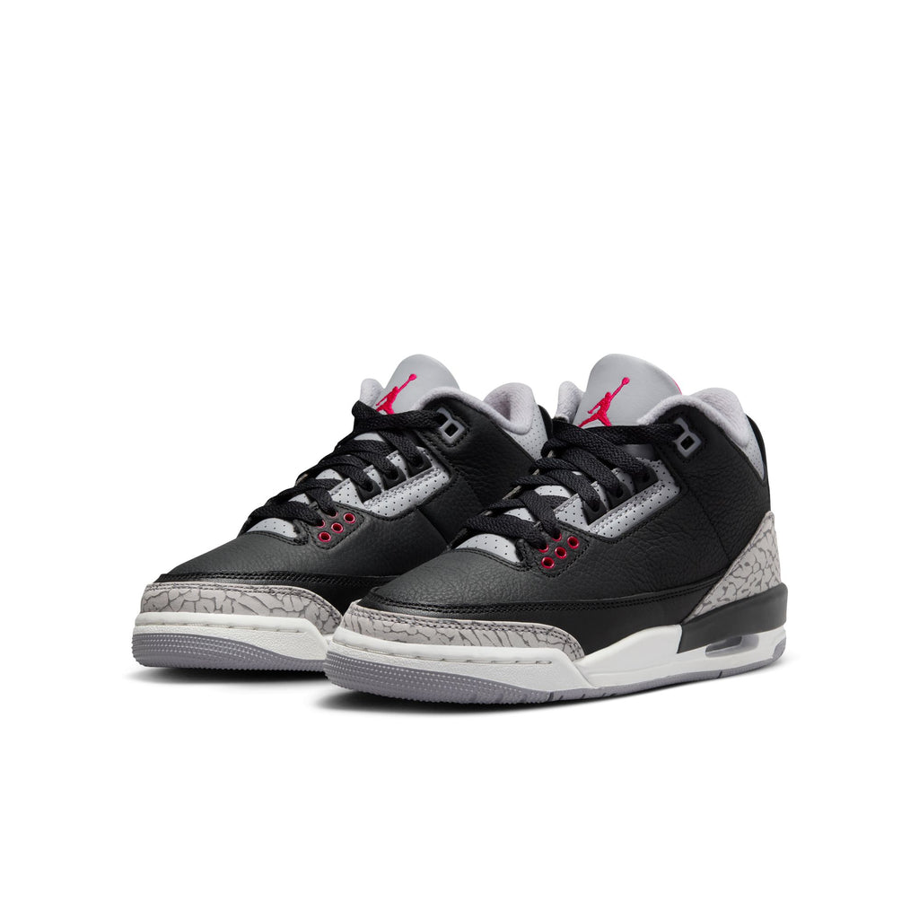 AIR JORDAN 3 RETRO 'BLACK CEMENT' GS - BLACK/FIRE RED-CEMENT GREY-SUMMIT WHITE