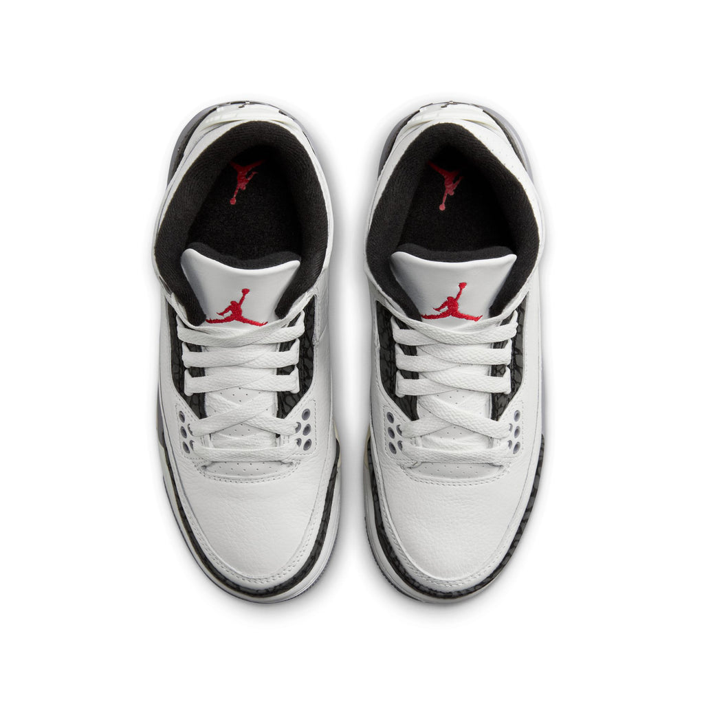 AIR JORDAN 3 RETRO "CEMENT GREY" GS - SUMMIT WHITE/FIRE RED-CEMENT GREY-BLACK