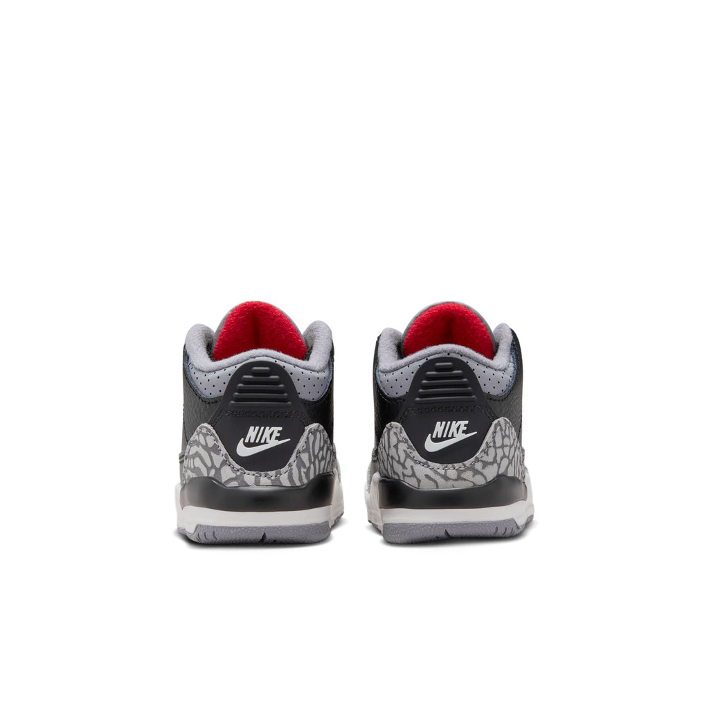 AIR JORDAN 3 RETRO 'BLACK CEMENT' TD - BLACK/FIRE RED-CEMENT GREY-SUMMIT WHITE