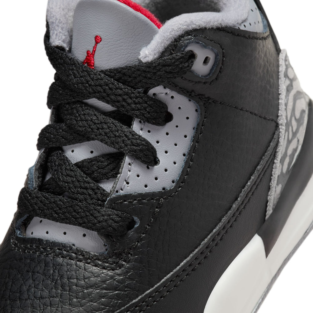 AIR JORDAN 3 RETRO 'BLACK CEMENT' TD - BLACK/FIRE RED-CEMENT GREY-SUMMIT WHITE