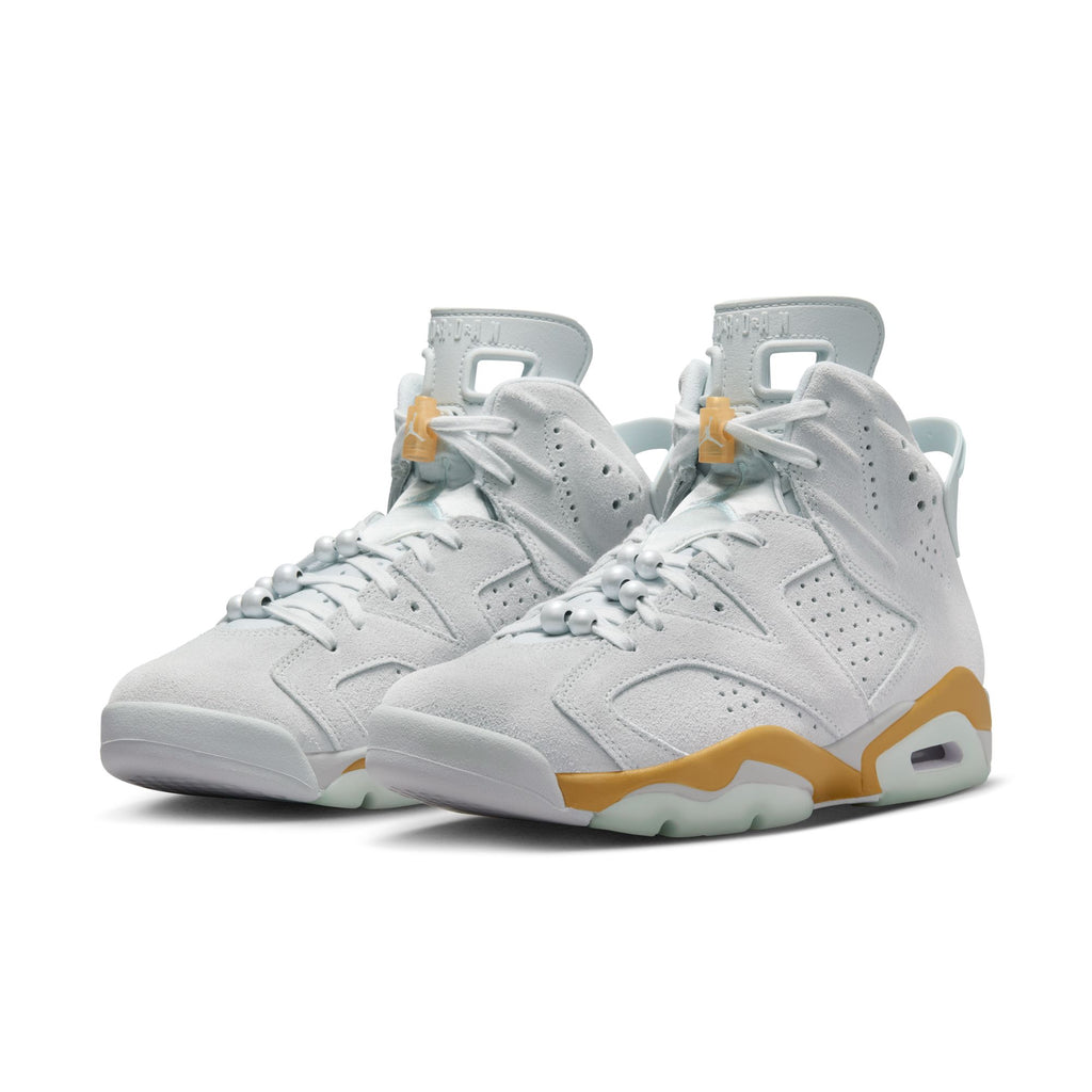 WOMENS AIR JORDAN 6 RETRO "PEARL" - PURE PLATINUM/GLACIER BLUE-METALLIC GOLD