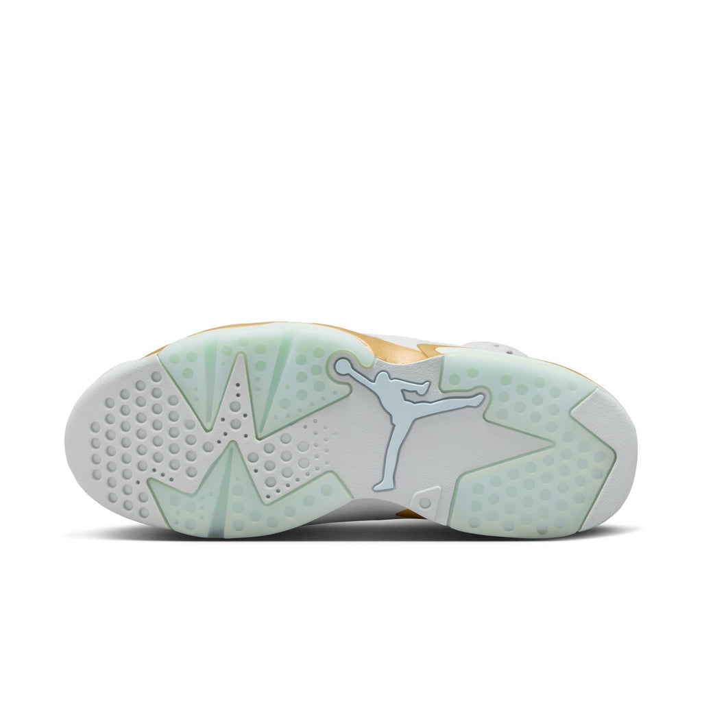 WOMENS AIR JORDAN 6 RETRO "PEARL" - PURE PLATINUM/GLACIER BLUE-METALLIC GOLD