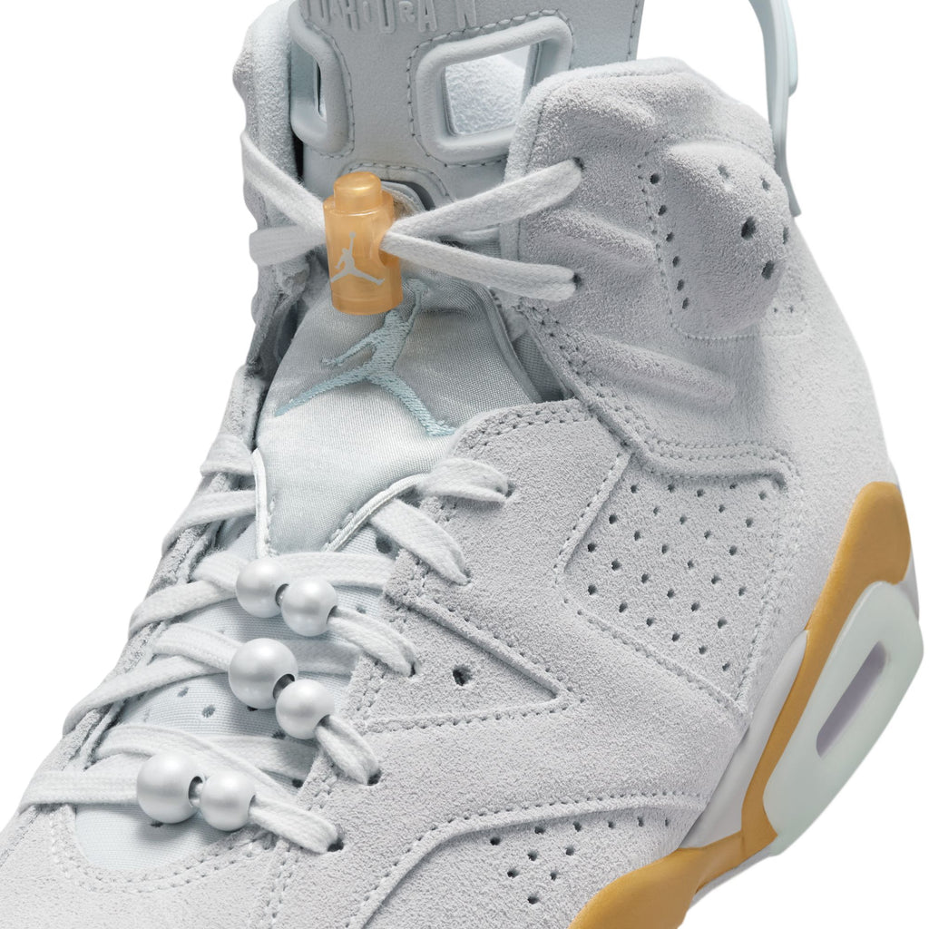 WOMENS AIR JORDAN 6 RETRO "PEARL" - PURE PLATINUM/GLACIER BLUE-METALLIC GOLD