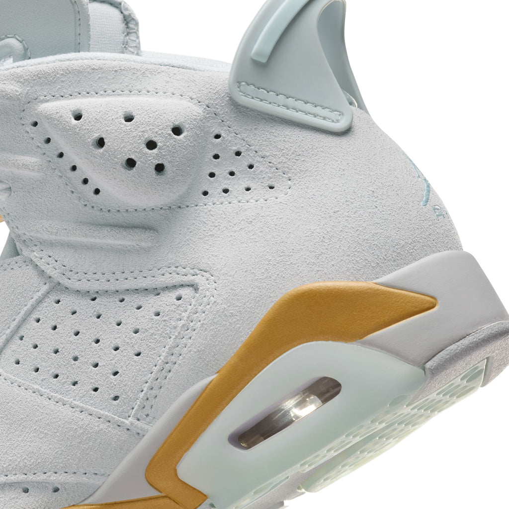 WOMENS AIR JORDAN 6 RETRO "PEARL" - PURE PLATINUM/GLACIER BLUE-METALLIC GOLD