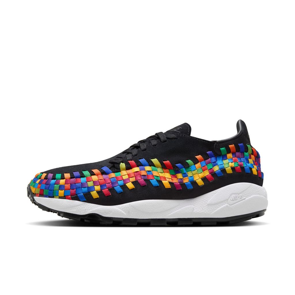 WOMENS NIKE AIR FOOTSCAPE WOVEN 'RAINBOW' - BLACK/WHITE-BLACK