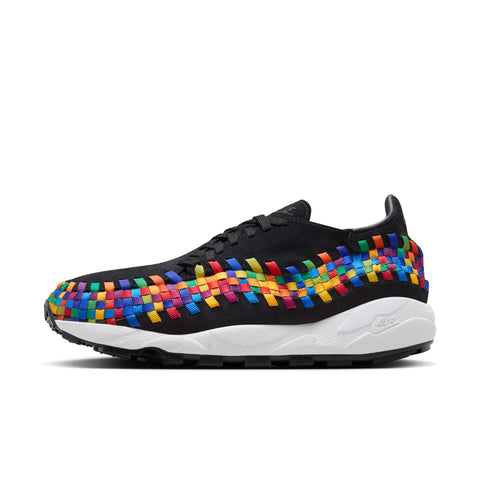 WOMENS NIKE AIR FOOTSCAPE WOVEN 'RAINBOW' - BLACK/WHITE-BLACK