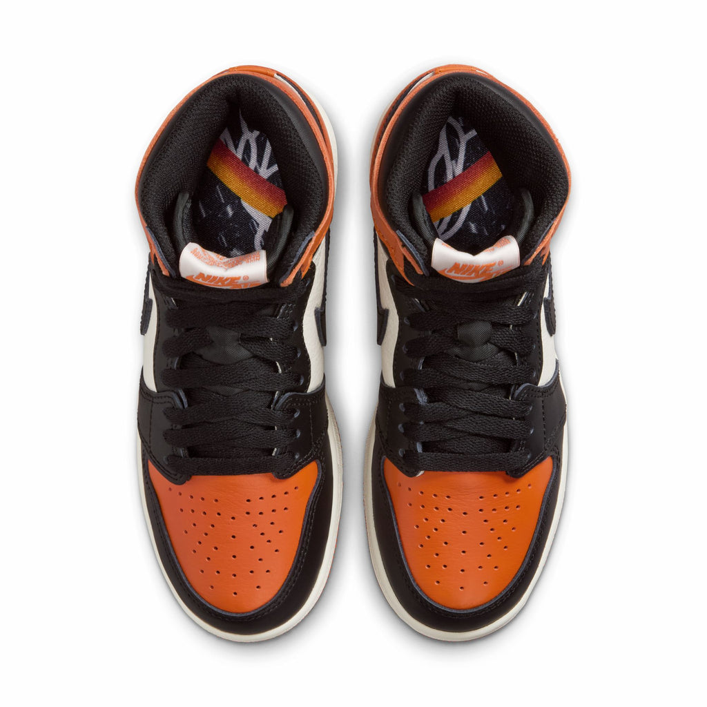 AIR JORDAN 1 HIGH RETRO OG 'SHATTERED BACKBOARD"  GS - BLACK/BLACK-SAIL-STARFISH