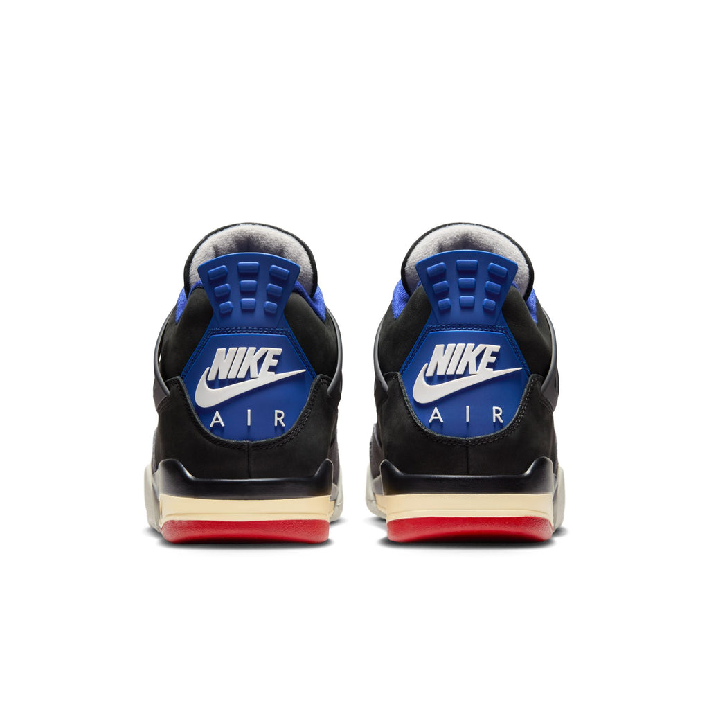 AIR JORDAN 4 RETRO 'RARE AIR' - BLACK/FIRE RED-DEEP ROYAL BLUE