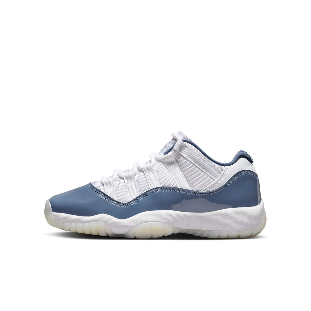 AIR JORDAN 11 RETRO LOW "DIFFUSED BLUE" GS - WHITE/MIDNIGHT NAVY-DIFFUSED BLUE