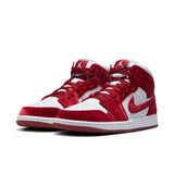 WOMENS AIR JORDAN 1 MID - WHITE/TEAM RED-BLACK-WHITE