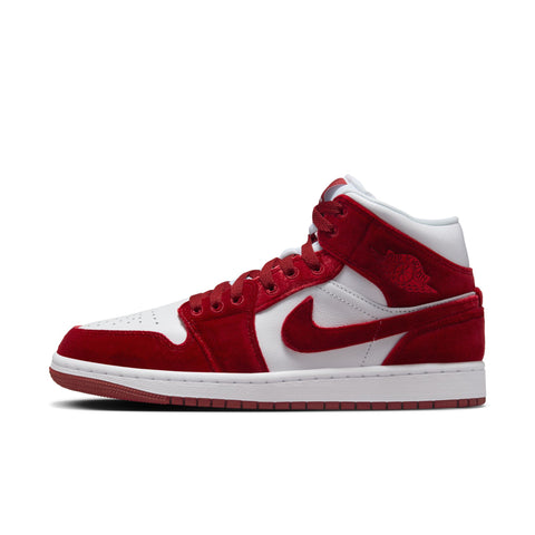 WOMENS AIR JORDAN 1 MID - WHITE/TEAM RED-BLACK-WHITE