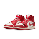 WOMENS AIR JORDAN 1 MID SE - SAIL/VARSITY RED-TEAM RED
