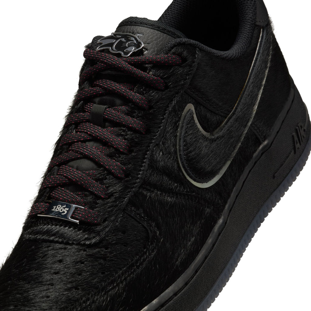 NIKE AIR FORCE 1 '07 "HBCU" - BLACK/METALLIC SILVER-TEAM MAROON