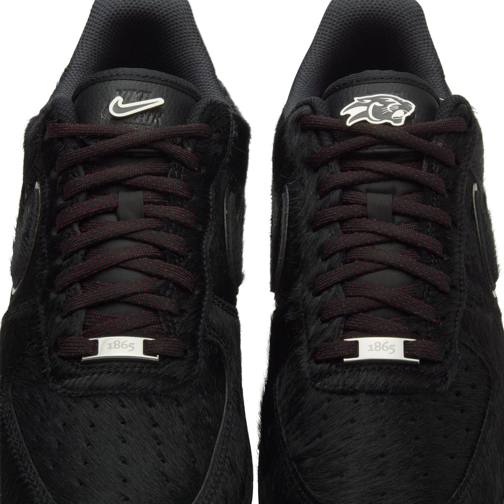 NIKE AIR FORCE 1 '07 "HBCU" - BLACK/METALLIC SILVER-TEAM MAROON