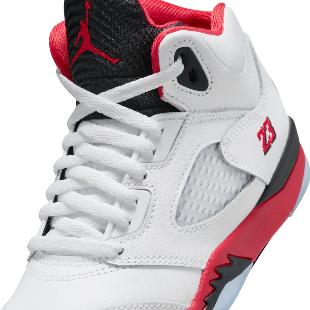 AIR JORDAN 5 RETRO PS - WHITE/FIRE RED-BLACK