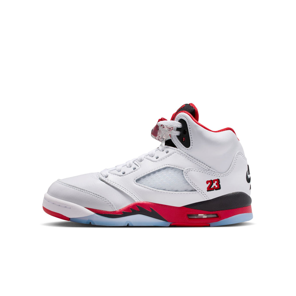 AIR JORDAN 5 RETRO GS - WHITE/FIRE RED-BLACK