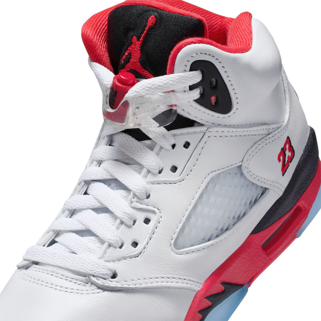 AIR JORDAN 5 RETRO GS - WHITE/FIRE RED-BLACK