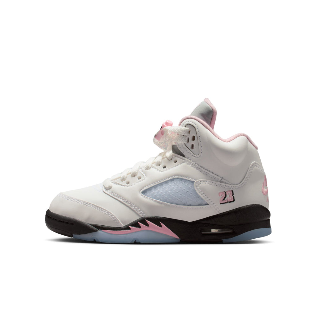AIR JORDAN 5 RETRO GS - WHITE/MED SOFT PINK-BLACK