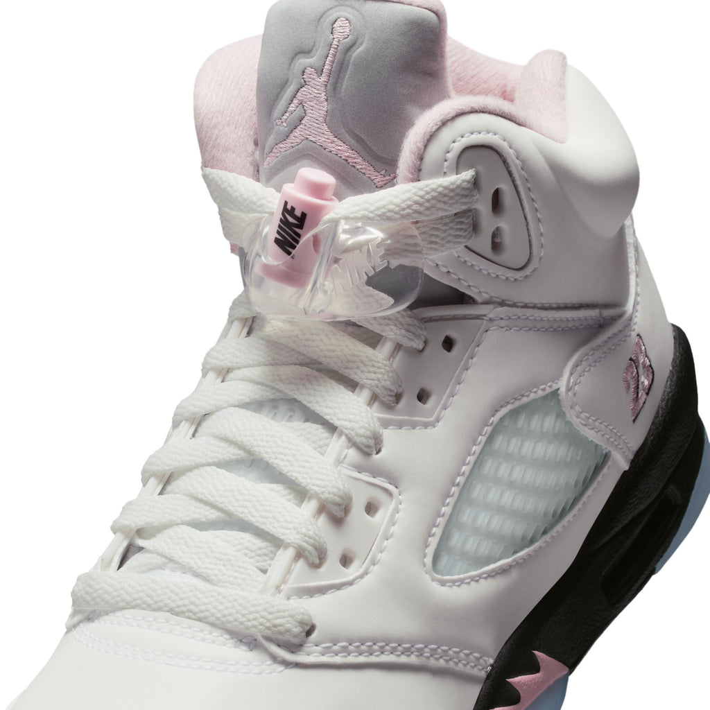 AIR JORDAN 5 RETRO GS - WHITE/MED SOFT PINK-BLACK