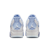 WOMENS AIR JORDAN 4 RETRO 'ALUMINUM' - WHITE/ALUMINUM-BLUE TINT-OIL GREEN