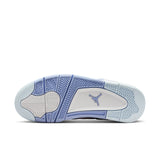 WOMENS AIR JORDAN 4 RETRO 'ALUMINUM' - WHITE/ALUMINUM-BLUE TINT-OIL GREEN