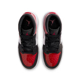 AIR JORDAN 1 MID GS - BLACK/VARSITY RED-WHITE