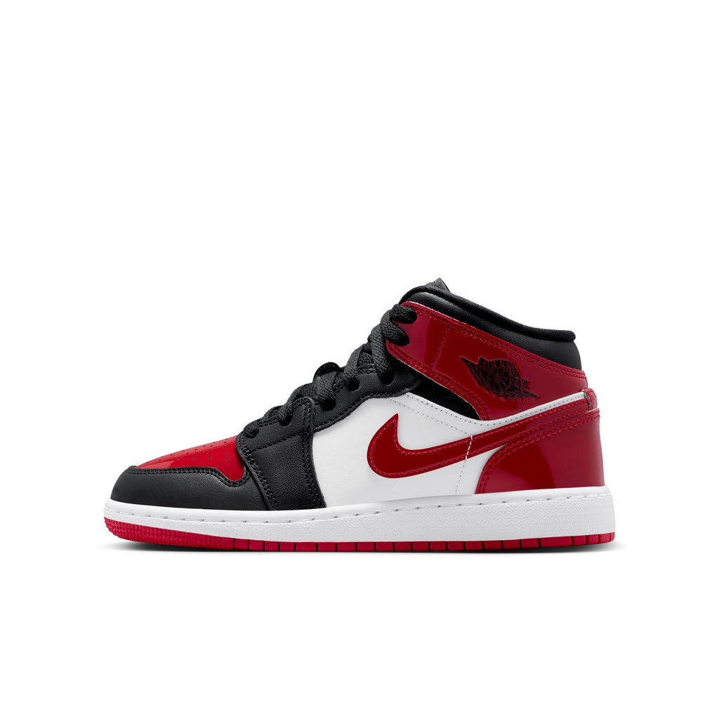 AIR JORDAN 1 MID GS - BLACK/VARSITY RED-WHITE