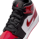 AIR JORDAN 1 MID GS - BLACK/VARSITY RED-WHITE